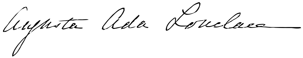 Ada Lovelace autograph signature image