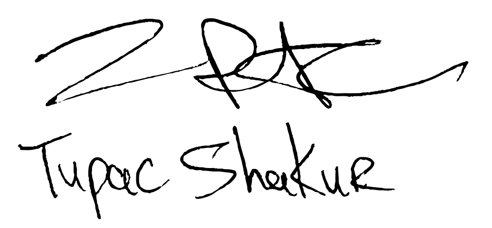 Tupac Shakur signature