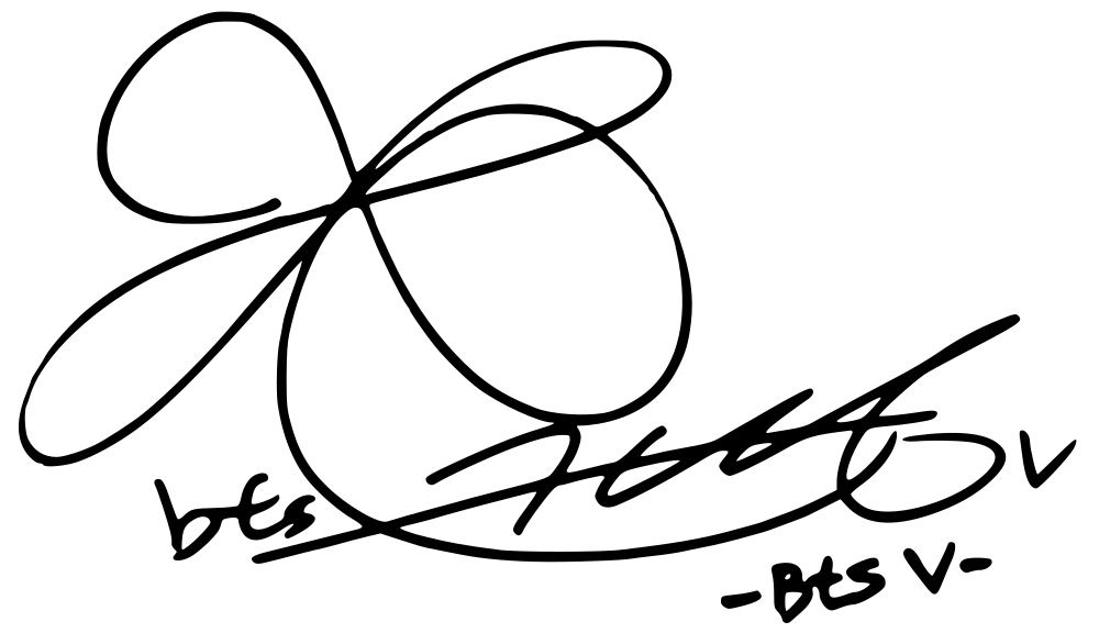 V (BTS) autograph signature image